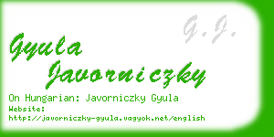 gyula javorniczky business card